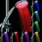 Water Glow LED 7 Colors Changing Lights Shower Head with Temperature Controlled OX121