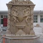 Western Hand Carved Large Size Stone Water Wall Fountain YILIN-0803-08