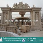 Western Syle Travertine Arch Stone Entryway Surround QF-Alice-DS013