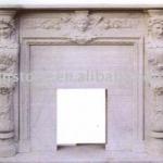 White Marble western fireplace mantel FP317