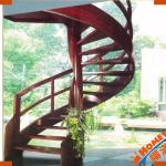 White oak solid wood spiral stairs with open risers make to order HW-ST-003