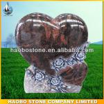 Wholesale Aurora Granite Rose Carved Heart Shaped Headstone Headstone-HBMU089