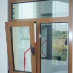 Wood color Aluminium double glazed windows for tilt and turn aluminium window (Guang zhou) DPA-56